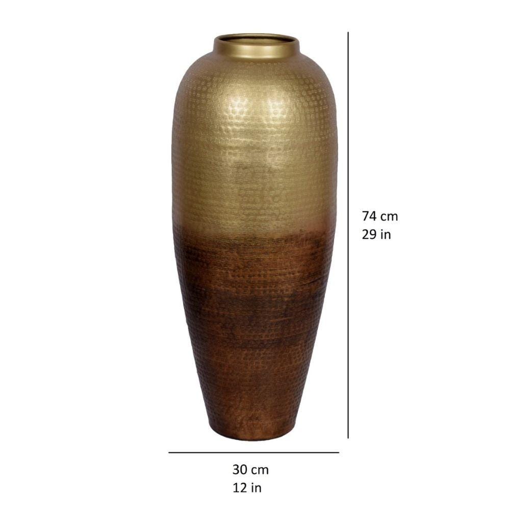 Selina Hand Hammered Brass Floor Vase 