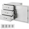 VEVOR Outdoor Kitchen Door Drawer Combo 38.1\'\'W x 22.6\'\'H x 20.8\'\'D, BBQ Access Door/Triple Drawers Combo with Stainless Steel Handles, Perfect for BBQ Island Patio Grill Station