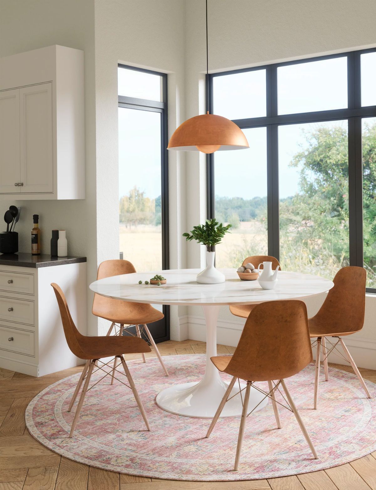 Elyse Pink Yellow Rug 