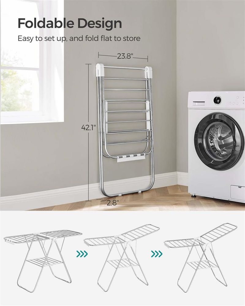 SONGMICS Clothes Drying Rack with Sock Clips 