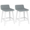 24 Inch Counter Height Bar Stools Set of 2 with Low Back-White