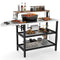 Giantex Outdoor Bar Table with Flip-Up Top & Foldable Side Table