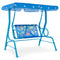 2-Seater Kids Patio Swing with Metal Stand and Adjustable Canopy-Bule