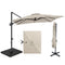 11 x 9 FT Aluminum Pole Outdoor Offset Hanging Umbrella with 220 LBS Base