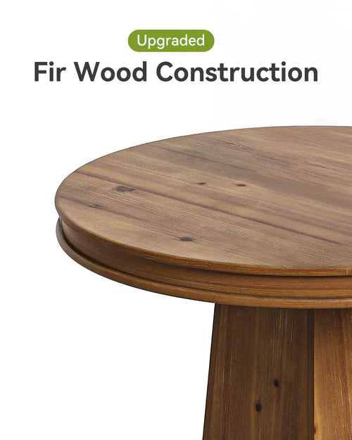 31.5" Solid Wood Round Dining Table for 2-4, Small Kitchen Table with Thick Top and Sturdy Base Natural Wood