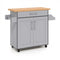 Rolling Kitchen Island Cart with Towel and Spice Rack-Gray