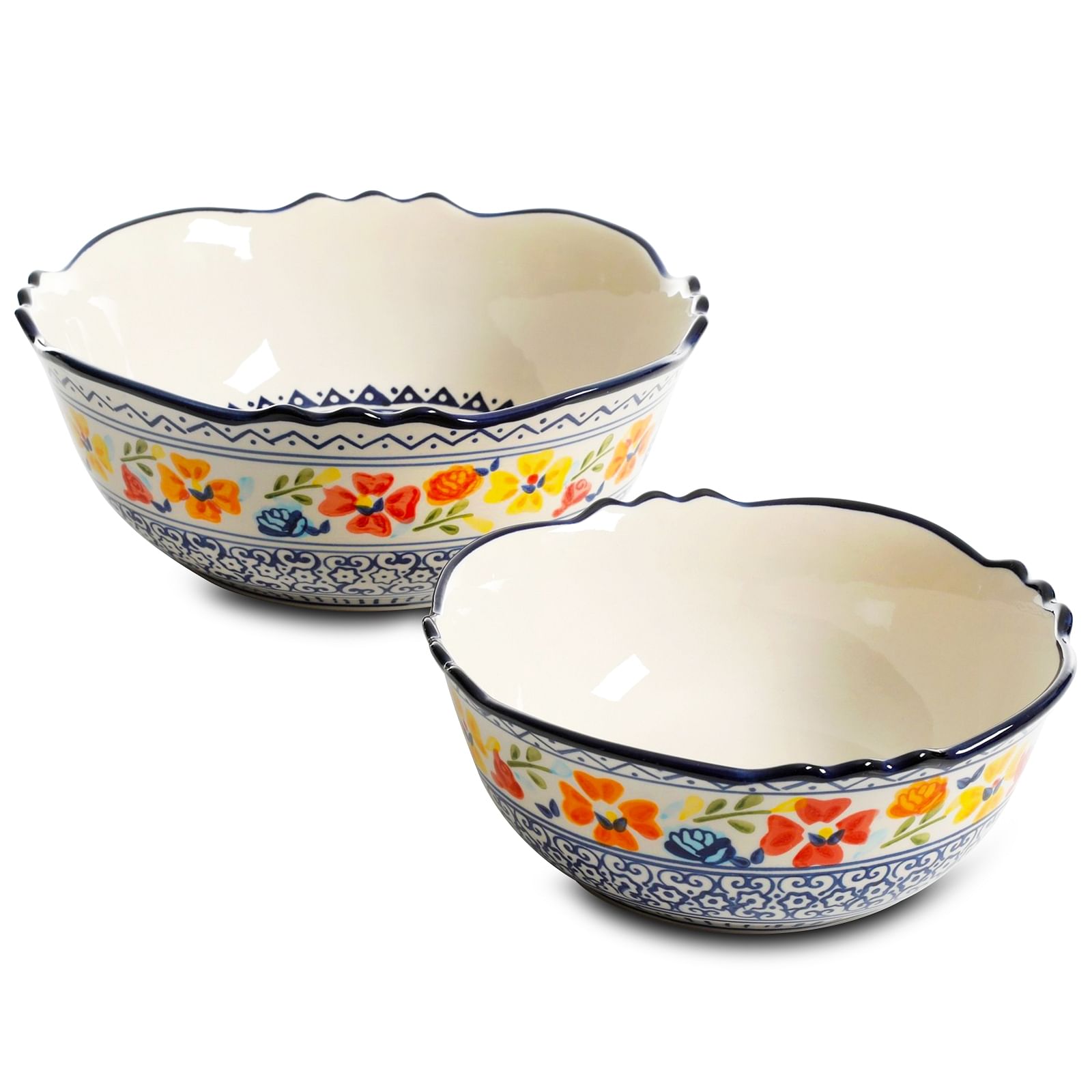 Gibson Home Luxembourg 2 Piece Stoneware Bowl Set - Free Shipping 