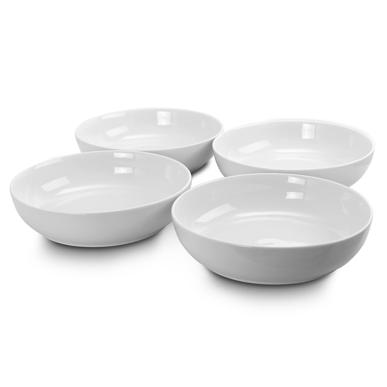 Gibson Home Extra Wide 8.5 in. Stoneware Dinner and Serving Bowls in White, Set of 4 - Free Shipping