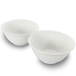 Gibson Home 2 Piece 7.5 Inch Ceramic All-Purpose Round Bowl Set in White - Free Shipping