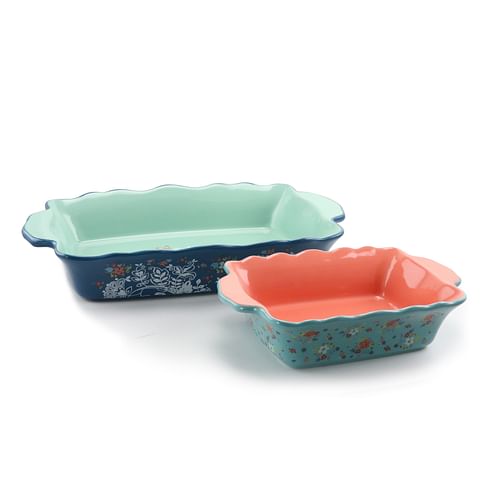 Urban Market Life On The Farm 2 Piece Stoneware Bakeware Pan Set In Assorted Colors - Free Shipping