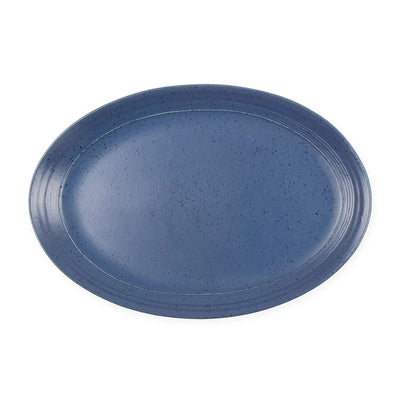 Gibson 14 Inch Stoneware Oval Platter in Blue Speckle - Free Shipping 