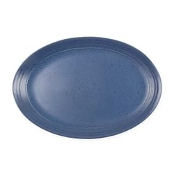 Gibson 14 Inch Stoneware Oval Platter in Blue Speckle - Free Shipping