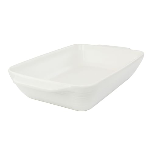 Gibson 4 Quart Rectangular Stoneware Baker in White Speckle - Free Shipping