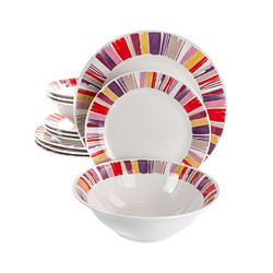 Gibson Home Orleans 12 Piece Ceramic Dinnerware Set - Free Shipping 