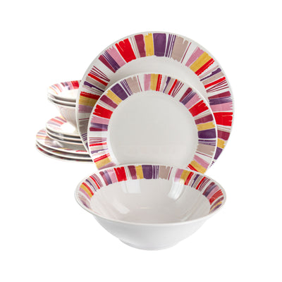 Gibson Home Orleans 12 Piece Ceramic Dinnerware Set - Free Shipping 