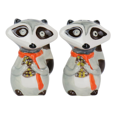 Gibson Home Woodland Raccoon 2 Piece Hard Dolomite Salt and Pepper Set - Free Shipping 