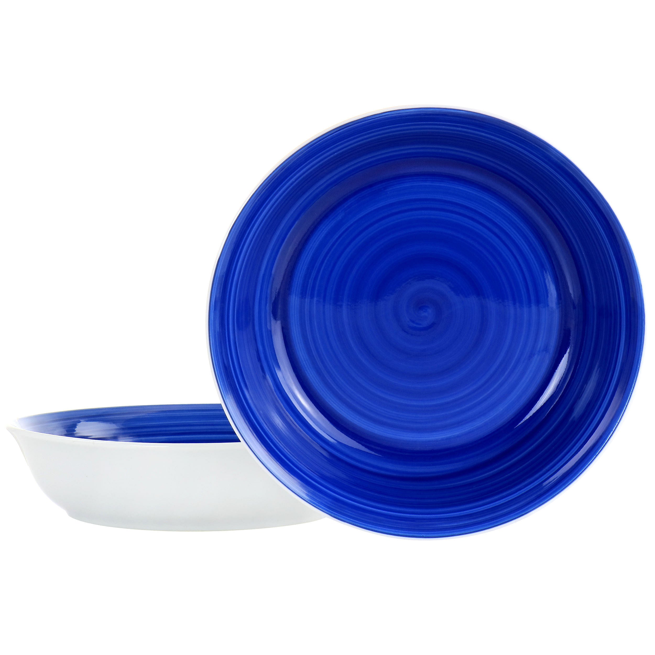 Gibson Home Crenshaw 8.75 Inch 2 Piece Stoneware Pasta Bowl Set in Blue and White - Free Shipping 