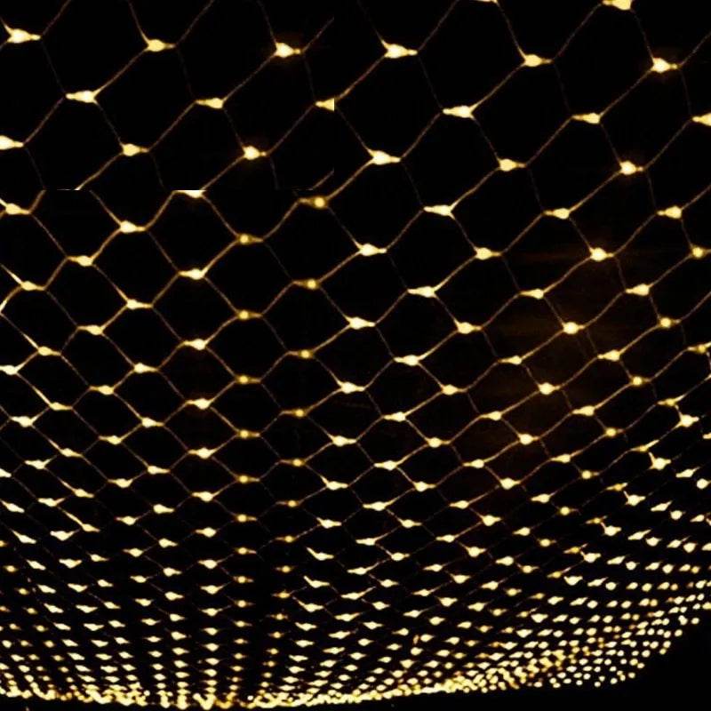 Christmas led lights string lights outdoor waterproof fishnet lights full of stars paved holiday lights wedding ins decorative lights 