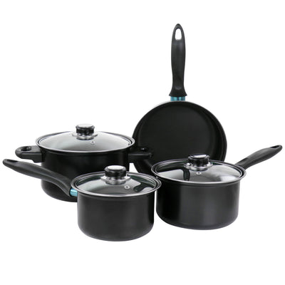 Gibson Home Newton 7 Piece Carbon Steel Cookware Set in Black - Free Shipping 
