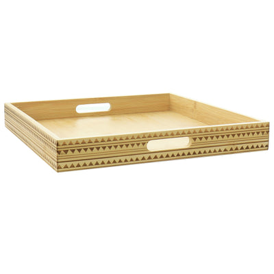 Gibson Home Sadler 15 Inch Wood Serving Tray with Built-in Handles - Free Shipping 