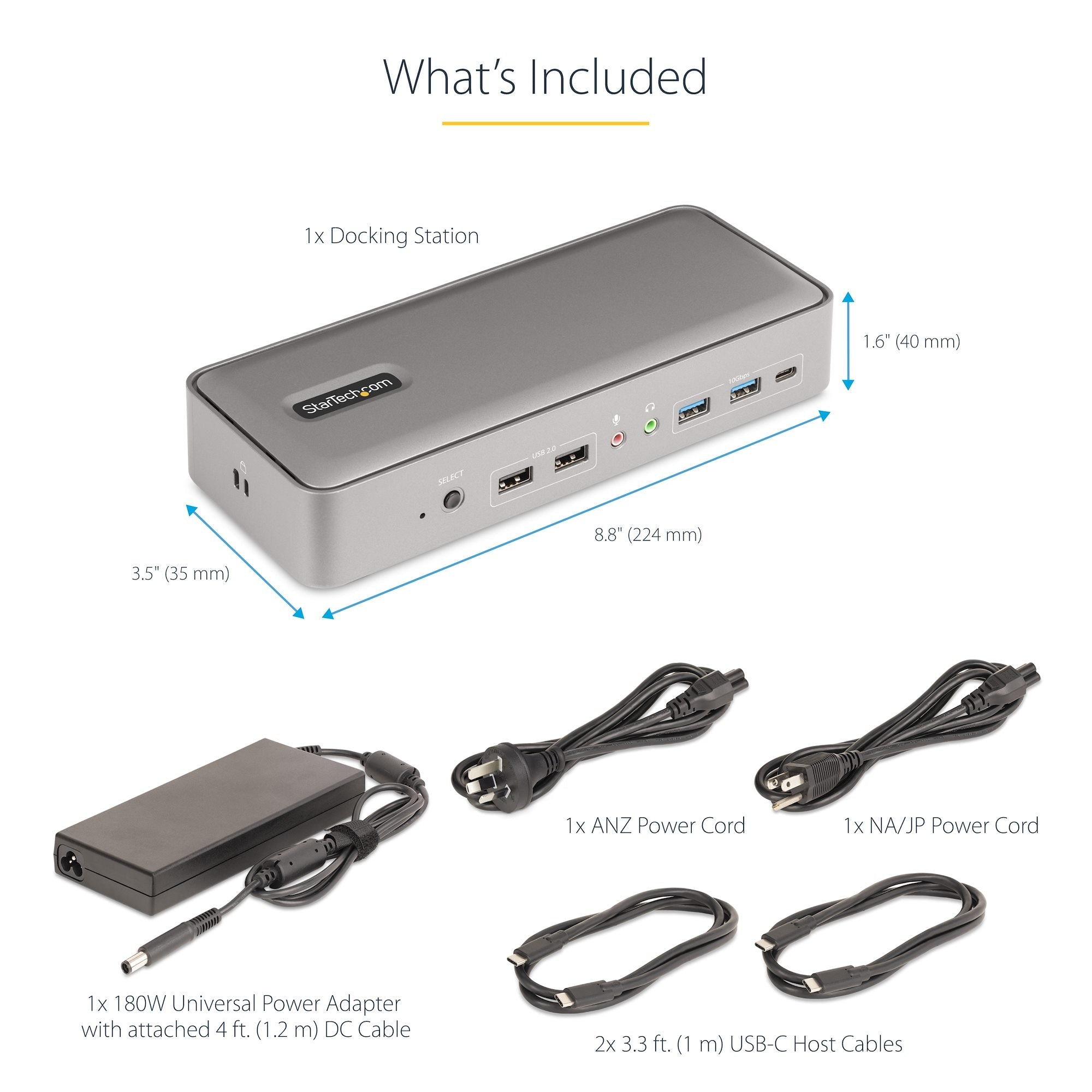 Dual-Laptop USB-C KVM Docking Station, Dual Monitor 4K 60Hz DisplayPort Dock, 5-Port USB Hub, GbE, 90W/45W Power Delivery to Two Laptops, Windows/Mac, 2-Host KVM Dock - TAA 