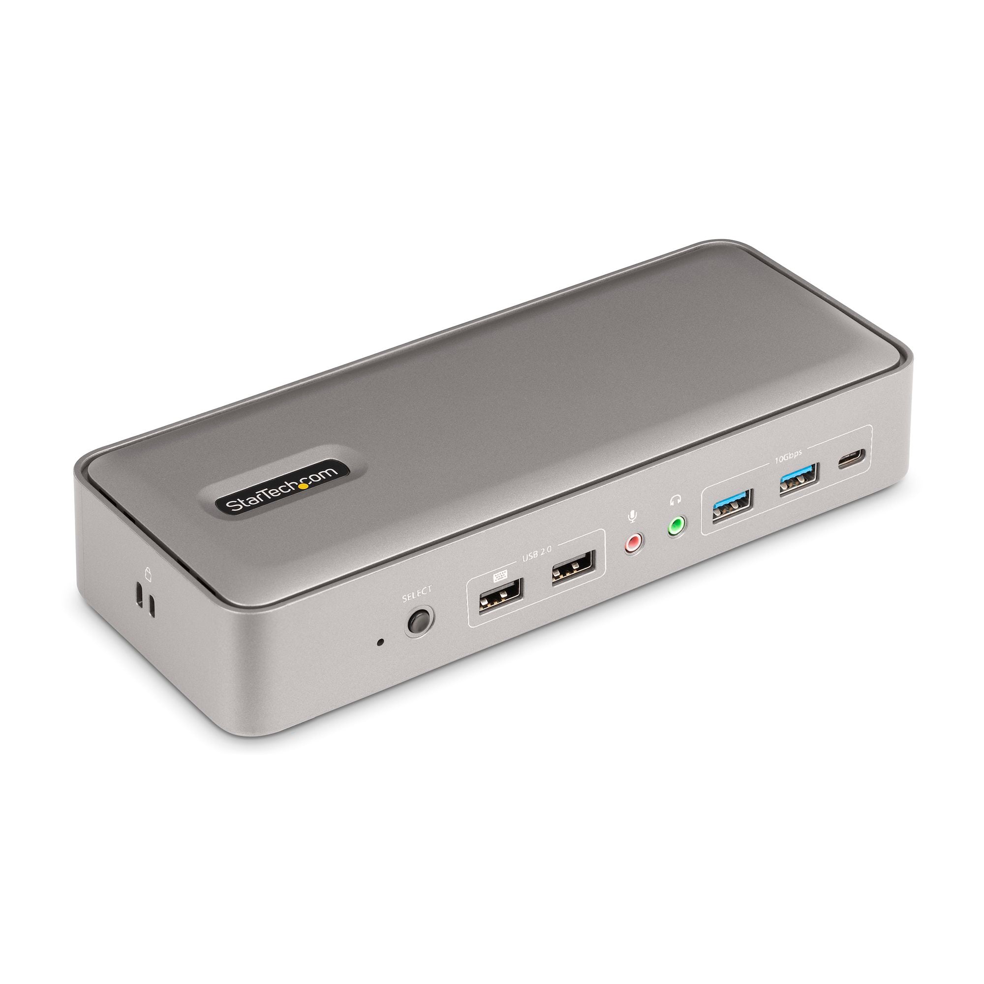 Dual-Laptop USB-C KVM Docking Station, Dual Monitor 4K 60Hz DisplayPort Dock, 5-Port USB Hub, GbE, 90W/45W Power Delivery to Two Laptops, Windows/Mac, 2-Host KVM Dock - TAA 