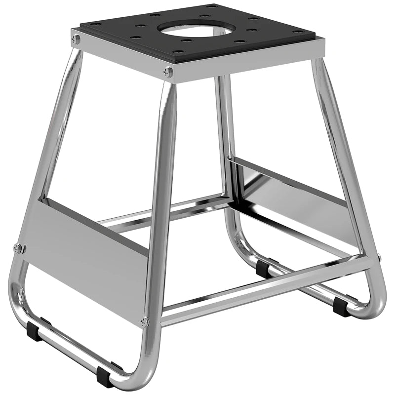Universal Dirt Bike Stand, 1100 lbs Detachable Anti-Skid Steel Motorcycle Stand with Rubber Platform, Hole, Grey