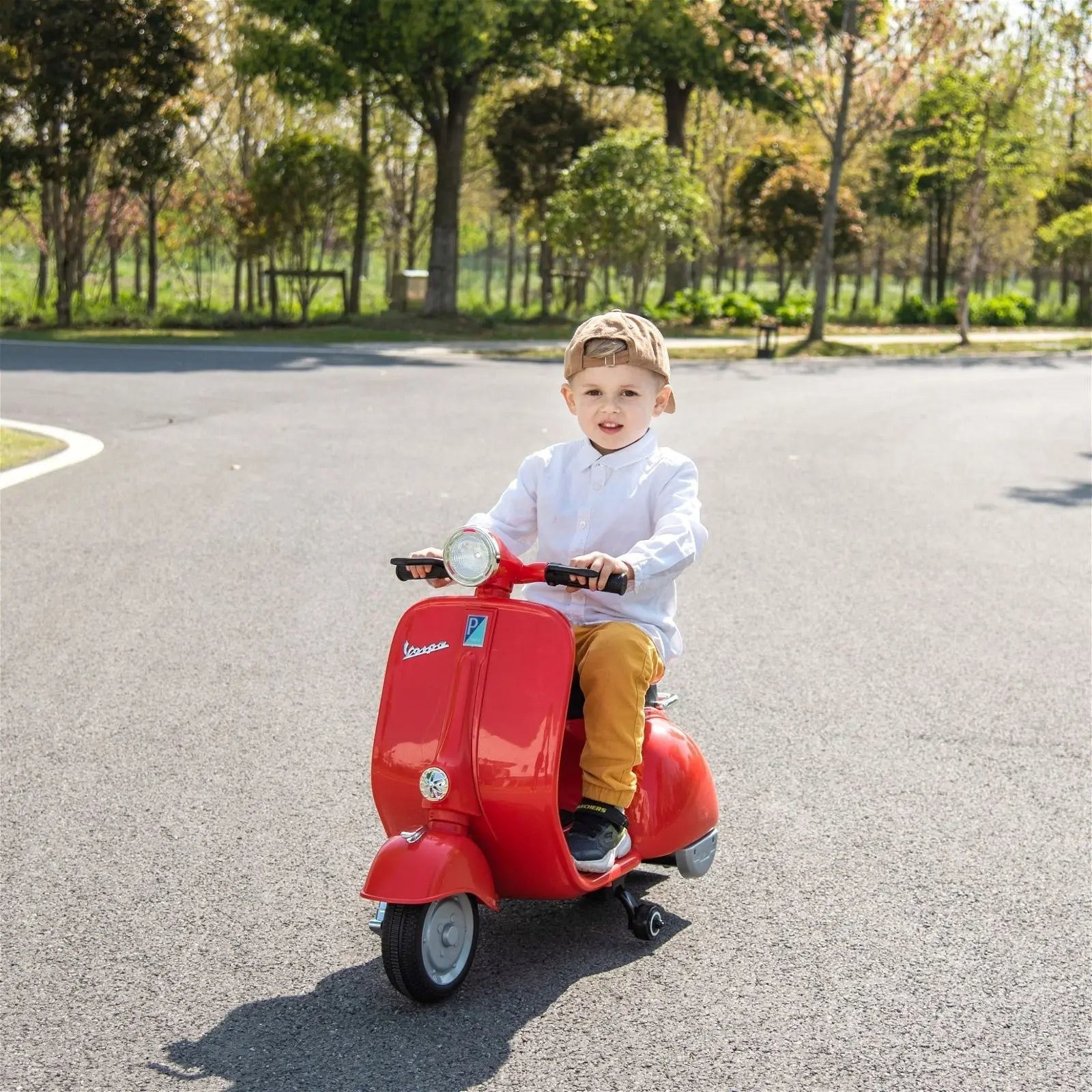12V Kid's Vespa Electric Ride-On Scooter 