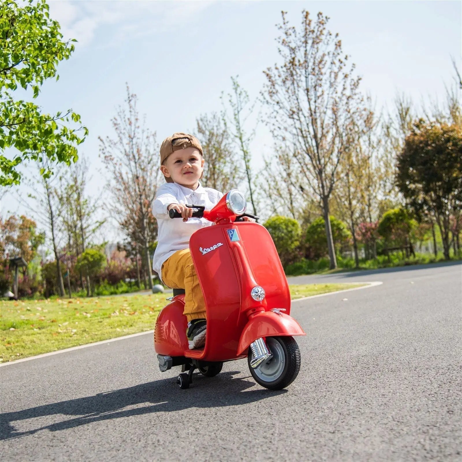 12V Kid's Vespa Electric Ride-On Scooter 