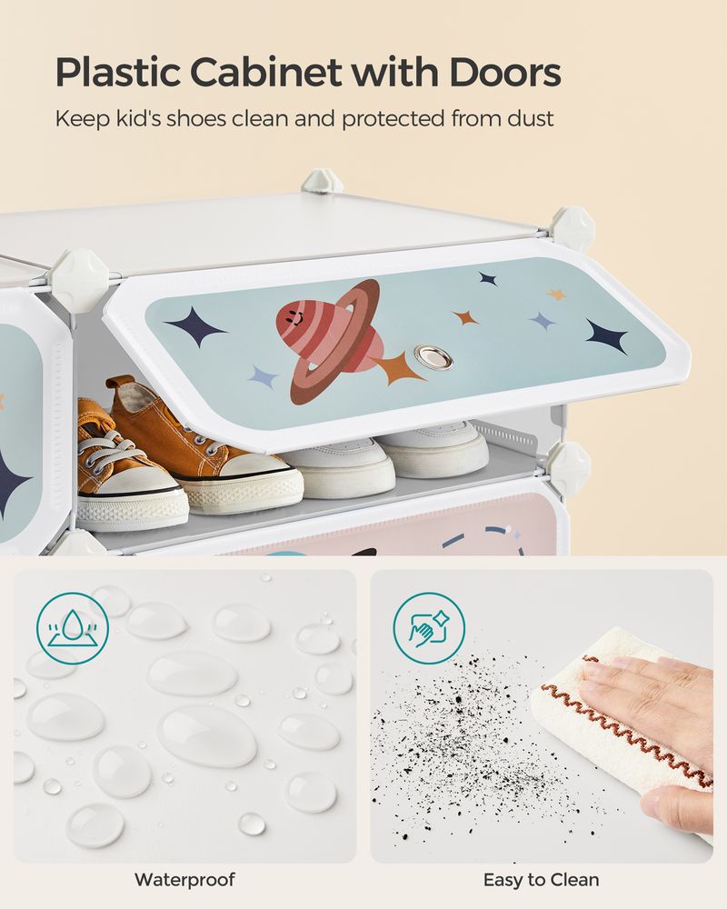 SONGMICS Kids' Shoe Rack with Doors 