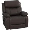 HOMCOM PU Leather Reclining Chair with Vibration Massage Recliner, Swivel Base, Rocking Function, Remote Control, Brown