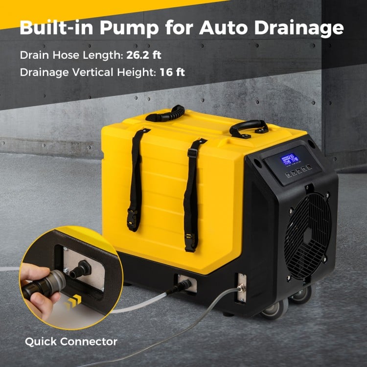 190 PPD Commercial Dehumidifier with Pump and 2 Wheels