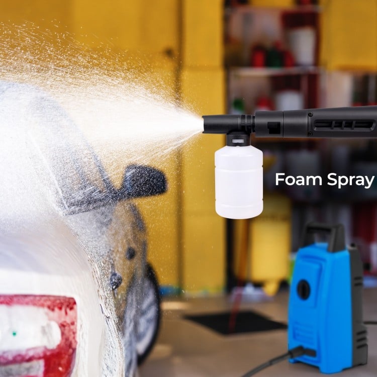1900 PSI 1.8 GPM Electric Pressure Washer with 4 Quick Connect Nozzles-Blue
