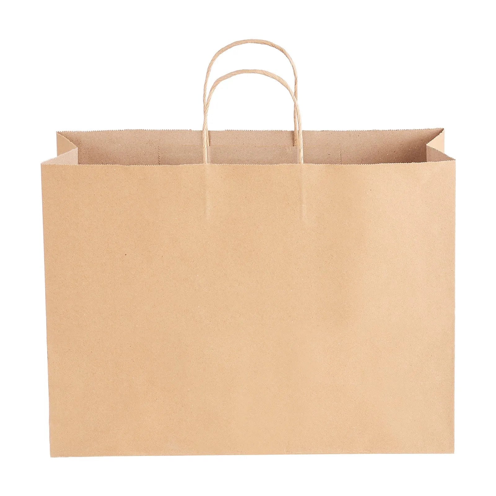 VEVOR Kraft Paper Bags with Handles – 50/100Pcs, 16 x 6 x 12 in, Large Reusable & Recycled Grocery/Party Bags – White, Brown, Black 