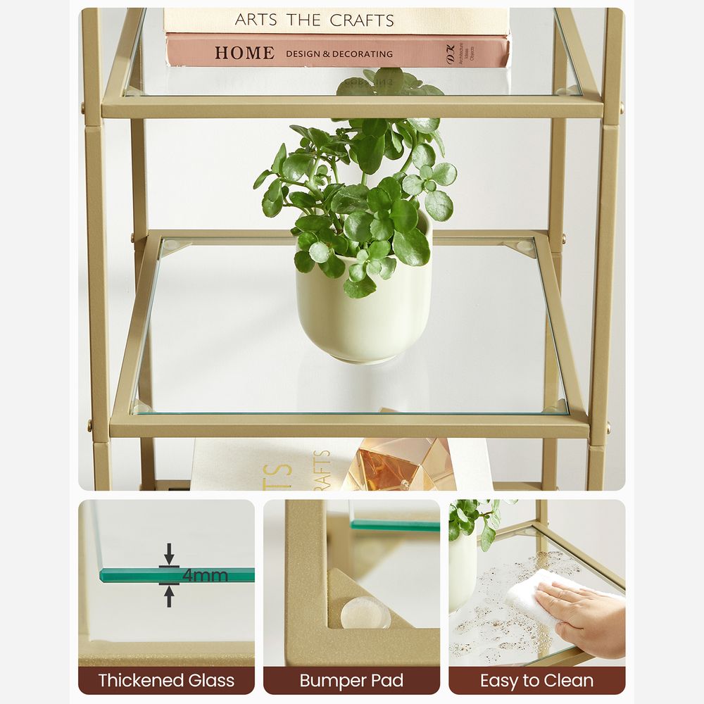 VASAGLE Bookcase, Slim Shelving Unit 