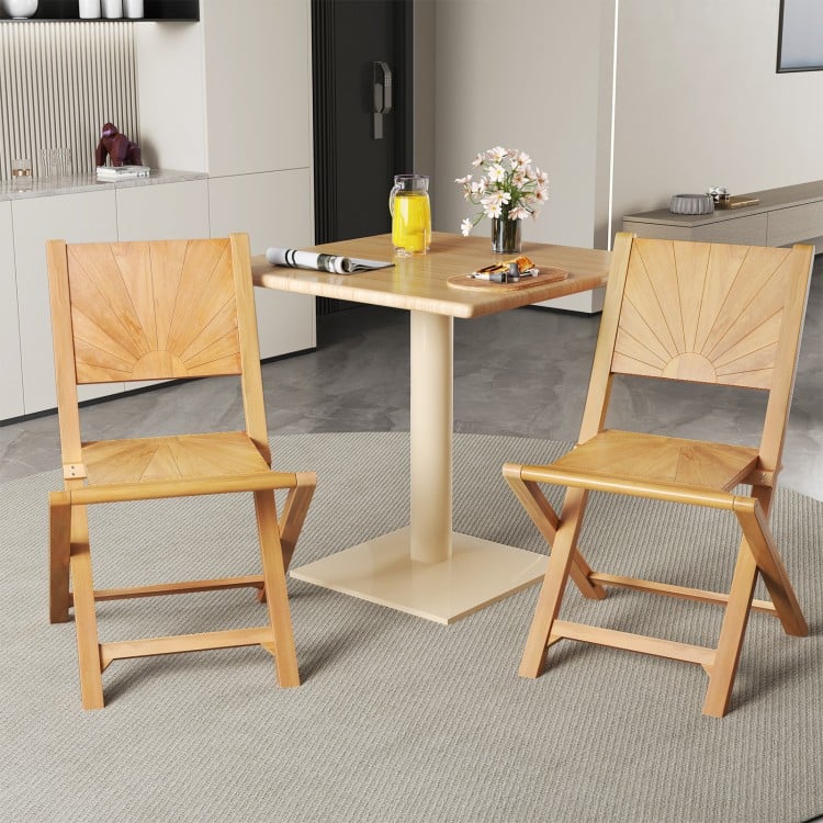 2 Pieces Folding Patio Chairs with Inclined Backrest