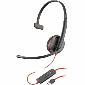 Poly Blackwire 3210 Monaural USB-C Headset +USB-C/A Adapter (Bulk) 