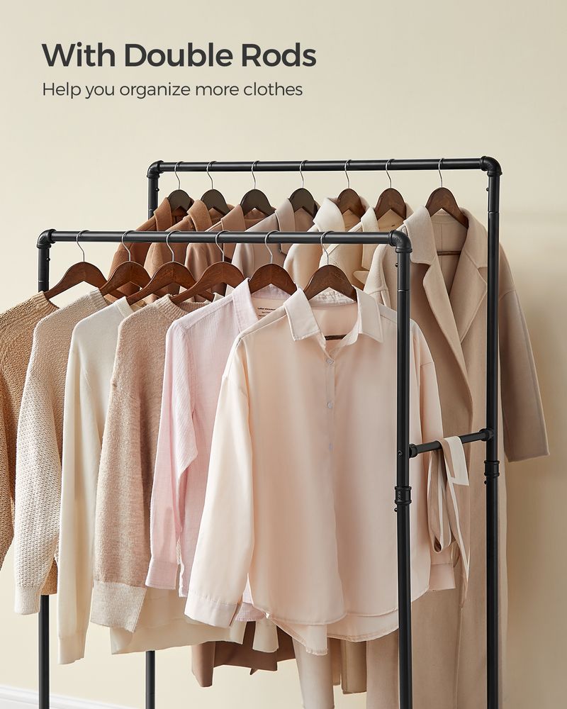 SONGMICS 39.4 Inch Clothing Rack with Storage Shelf 