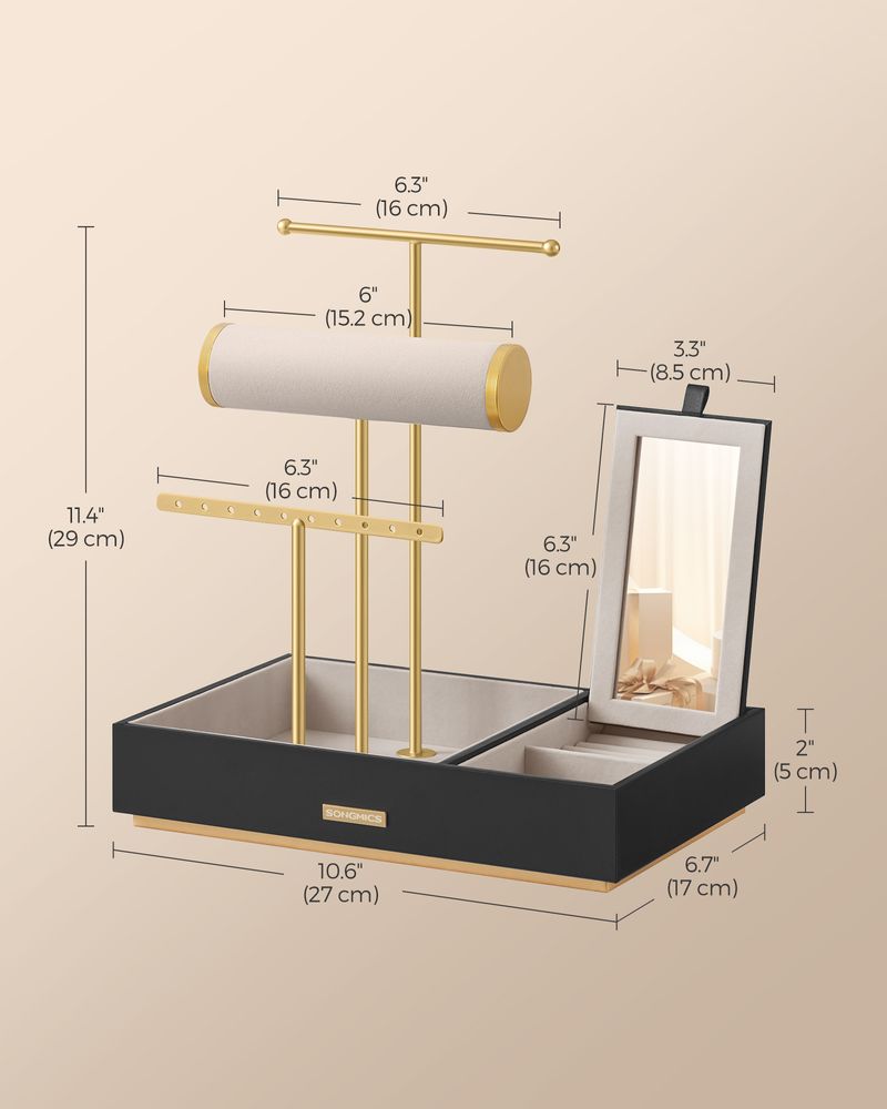 SONGMICS Jewelry Holder with Necklace Earring Bracelet Holder 