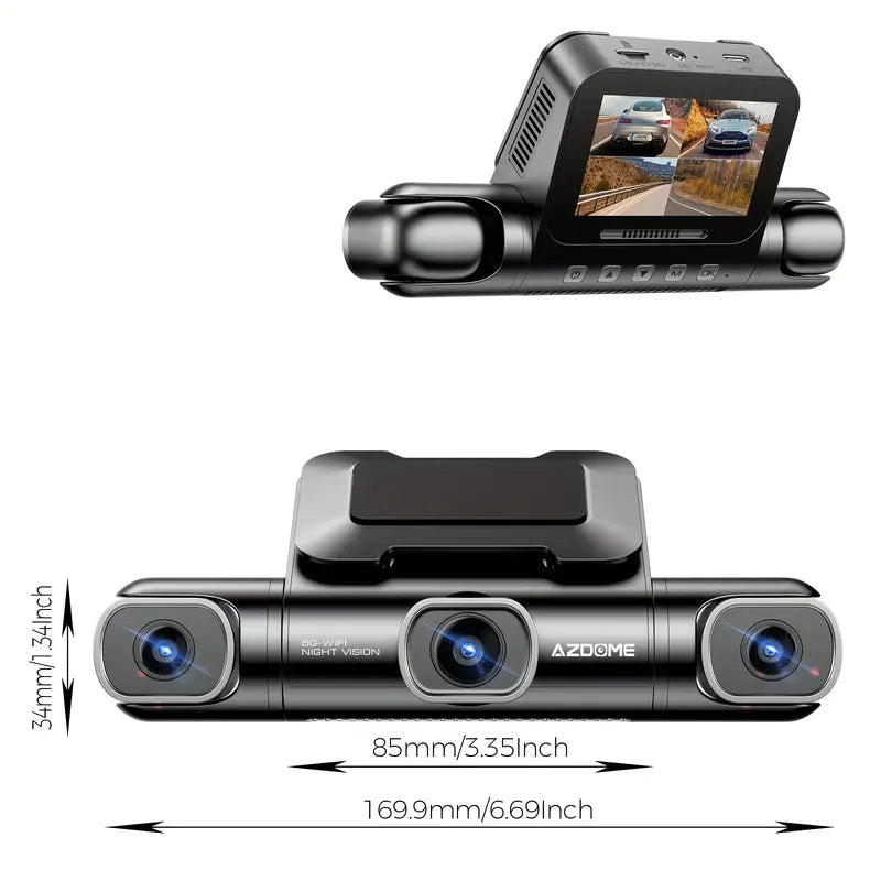 AZDOME M660 4 Channel 360° Dash Cam with 128GB eMMC, 2.5K+1K+1K+1K Dashcam 