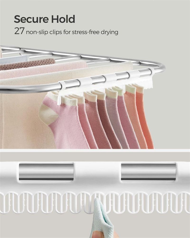 SONGMICS Clothes Drying Rack with Sock Clips 