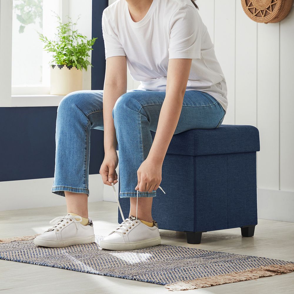 SONGMICS Small Ottoman Foot Rest with Legs 