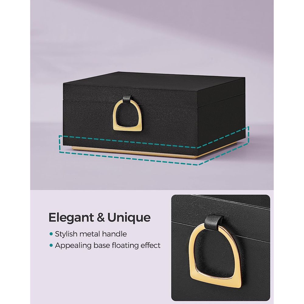 SONGMICS 2-Layer Jewelry Box with Handle and Removable Jewelry Tray 