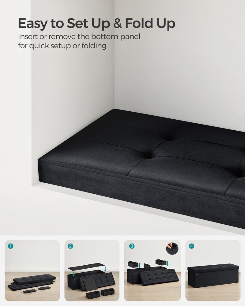 SONGMICS Storage Ottoman Bench with Storage Chest, Load up to 660 lb 