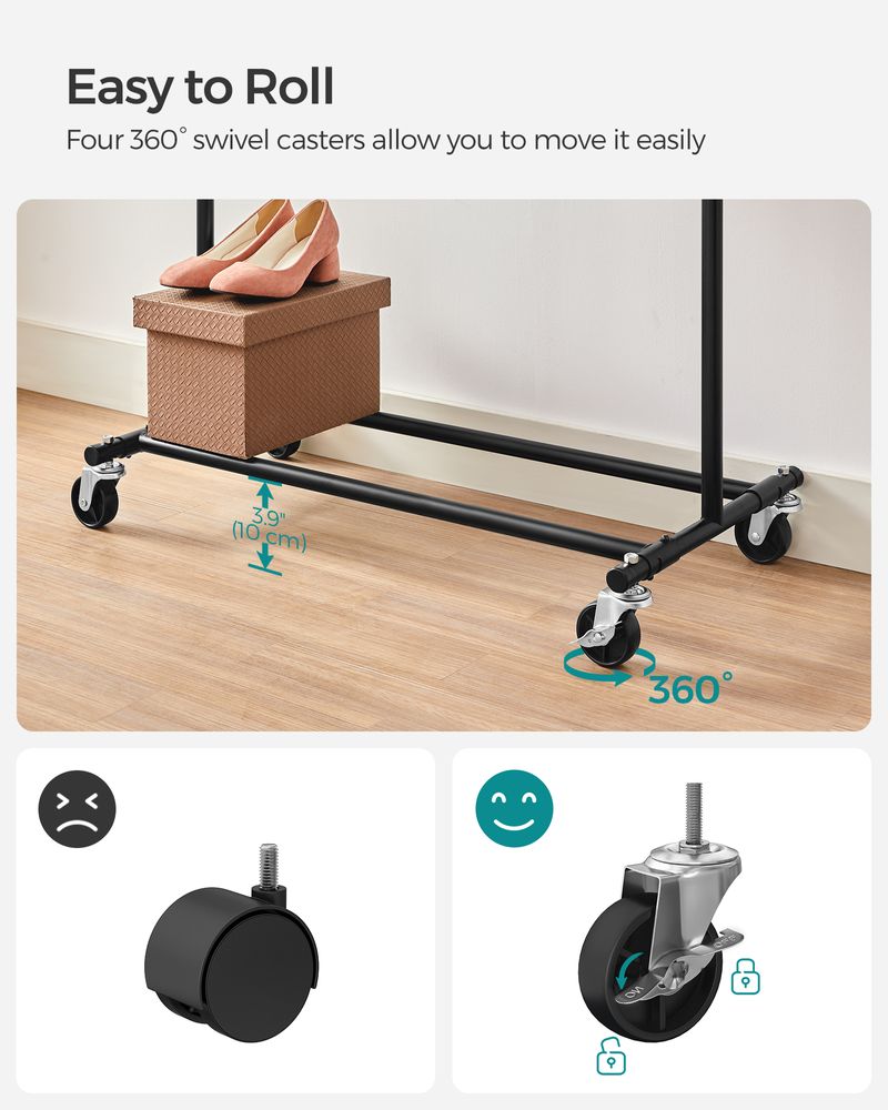 SONGMICS Clothes Rack with Extendable Hanging Rail 