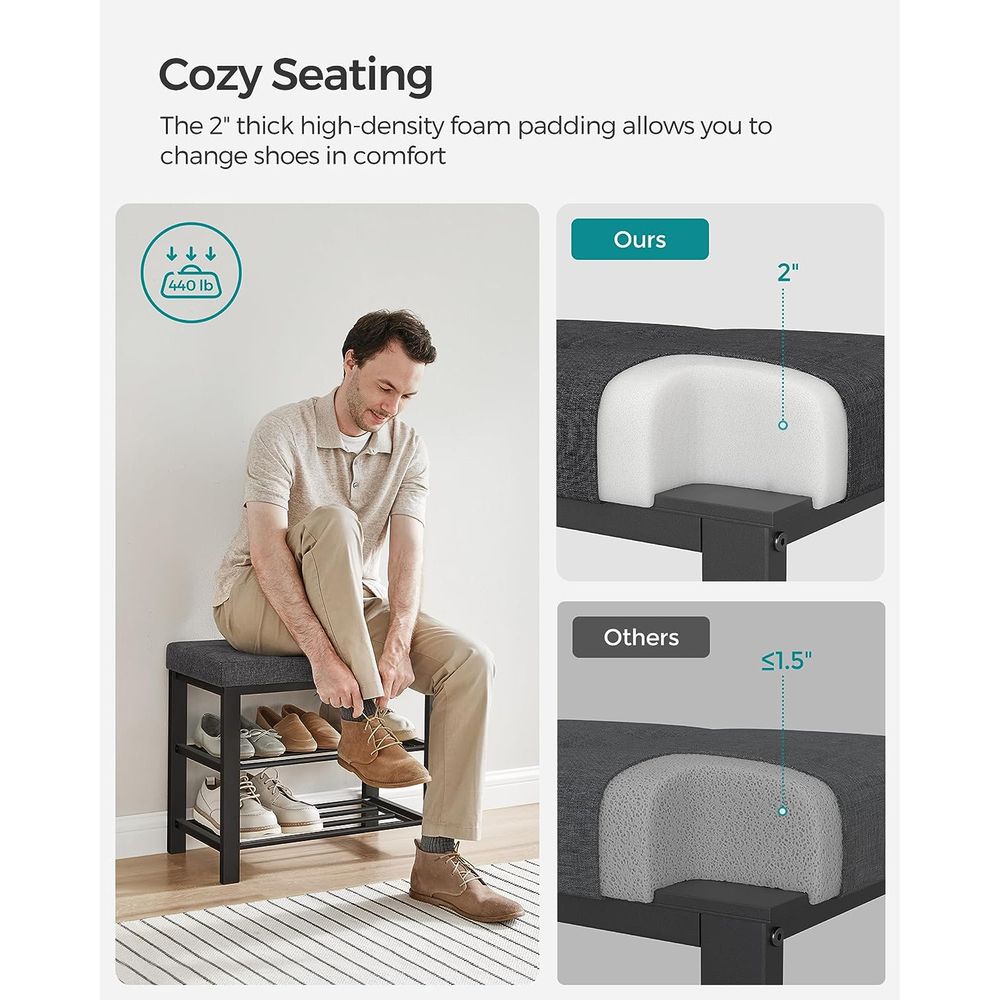 SONGMICS Shoe Bench with Cushion 