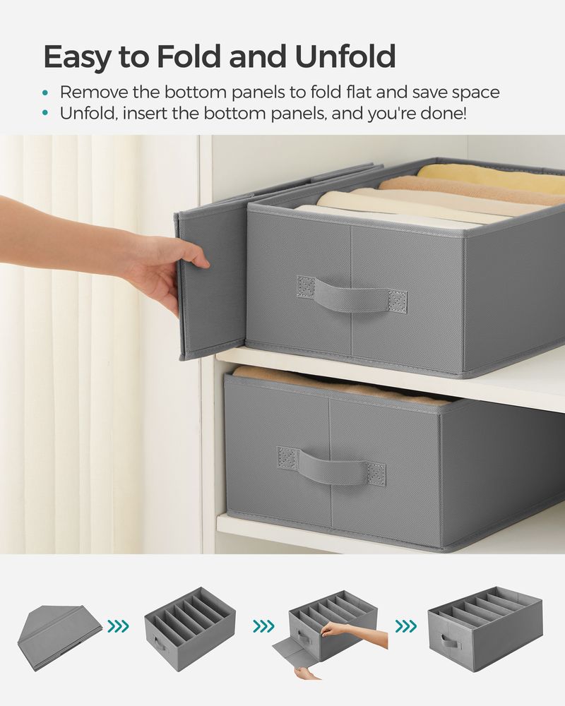 SONGMICS Wardrobe Clothes Organizer with 6 Grids 