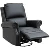 HOMCOM Manual Recliner Chair 360° Swivel Rocking Armchair Sofa with PU Leather Padded Cushion and Backrest for Living Room Black 