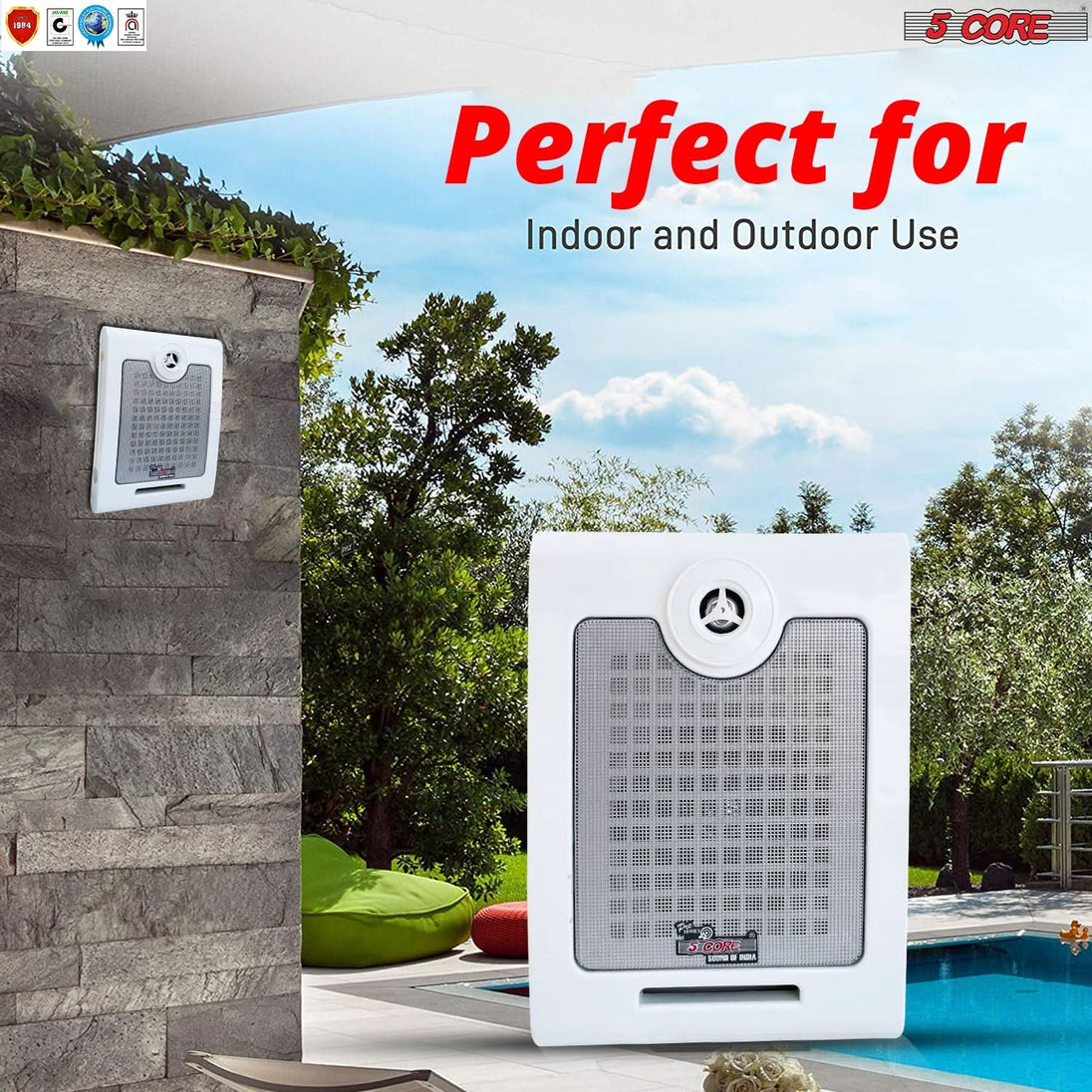 5Core Outdoor Wall Speakers High Performance Ceiling Mount Speaker 50W RMS, 4Ohms