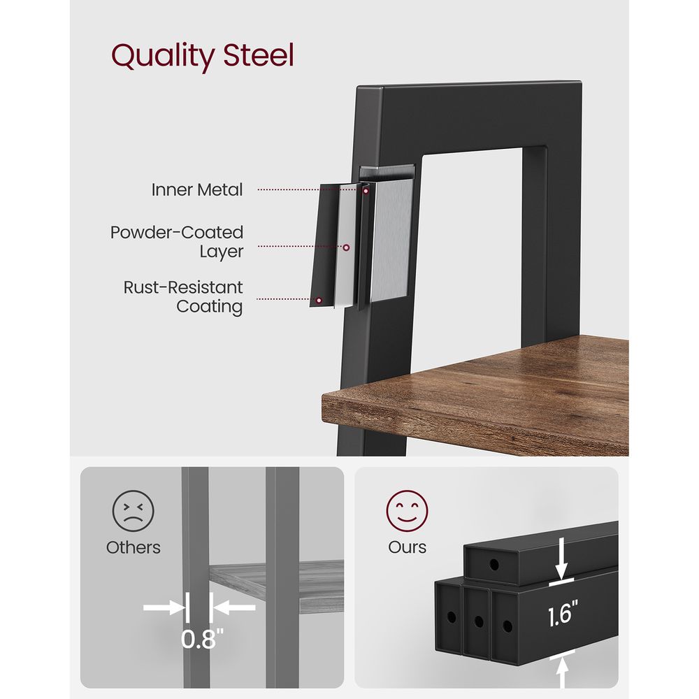 VASAGLE 4-Tier Ladder Shelf with Steel Frame 